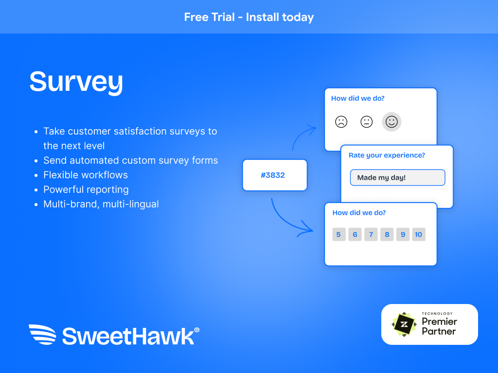Survey primary marketing image — Reporting and Analytics app on the Zendesk Marketplace